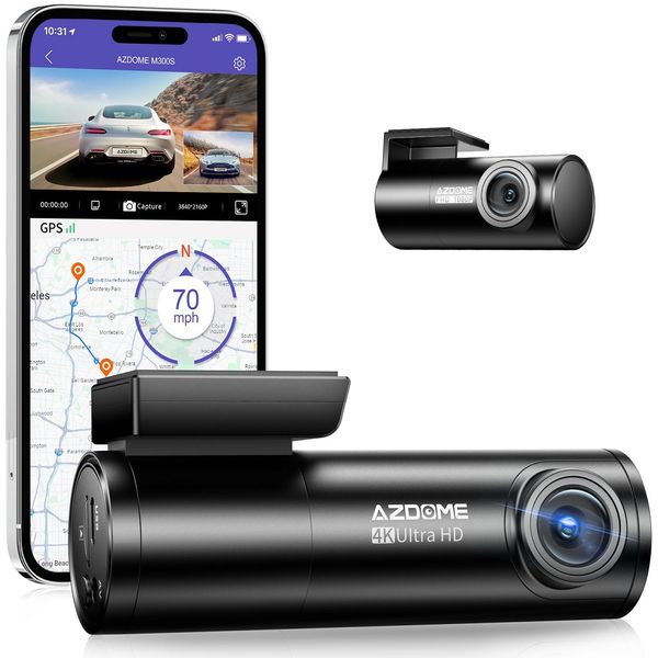 AZDOME M300S 4K Dash Cam + zadná kamera